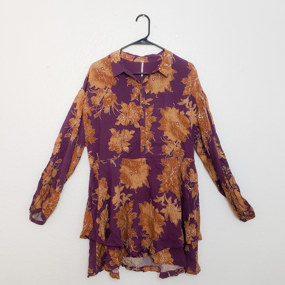 Free People Boho Berry Shake It Tunic Floral Dress - Picture 2 of 6